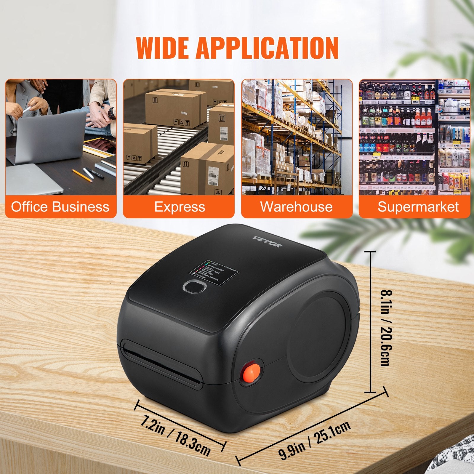 Thermal Label Printer, 300DPI for 4x6 Mailing Packages, Wireless